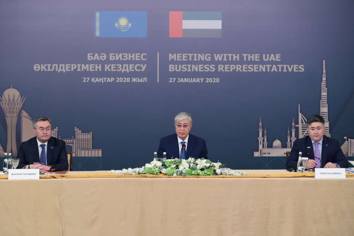 رئيس كازاخستان: خطط طموحة لتنفيذ مشاريع استثمارية مع الإمارات بقيمة 11 مليار دولار