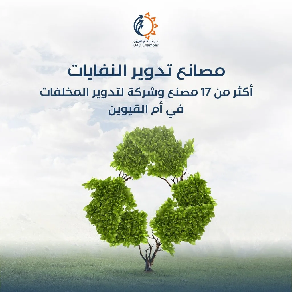 …

‎أكثر من 17 مصنع وشركة لتدوير المخلفات

More than 17 factories and companies for waste recycling

#أم_القيوين #استثمر_في_أم_القيوين 
‏‎#غرفة_أم_القيوين #غرفة_التجارة_والصناعة 

‏#InvestinUAQ #UAQbusiness #UAQ #UAQChamber #UAQCommerce
‏#UAQIndustry